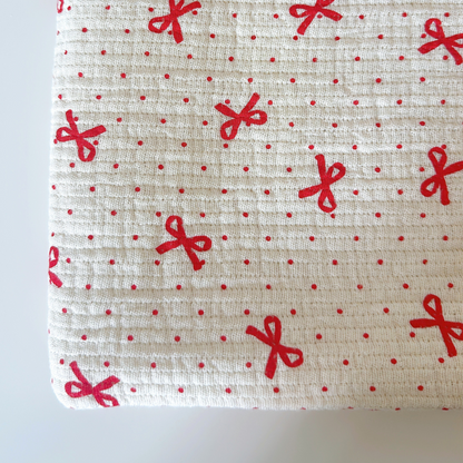 【即納】dot ribbon gauze / コットン  / ガーゼ / リボン［CO016］