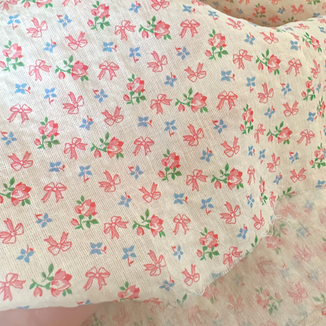 【即納】garden flower ribbon  / コットン / レーヨン / リボン / フラワー［CO031］