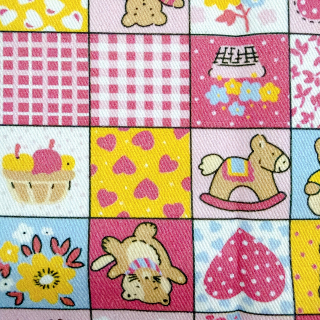 【即納】teddy patchwork twill / くま / パッチワーク / コットン / ツイル［CO072］