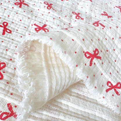 【即納】dot ribbon gauze / コットン  / ガーゼ / リボン［CO016］