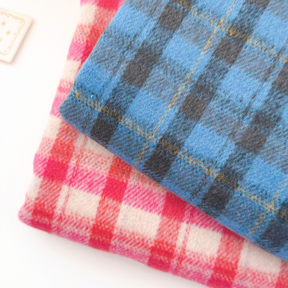 【即納】fluffy wool check / ウール / チェック / コットン / ポリエステル［CO087］