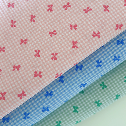 【即納】ripple mini ribbon check / コットン  / リボン / チェック ［CO022］