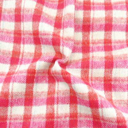 【即納】fluffy wool check / ウール / チェック / コットン / ポリエステル［CO087］