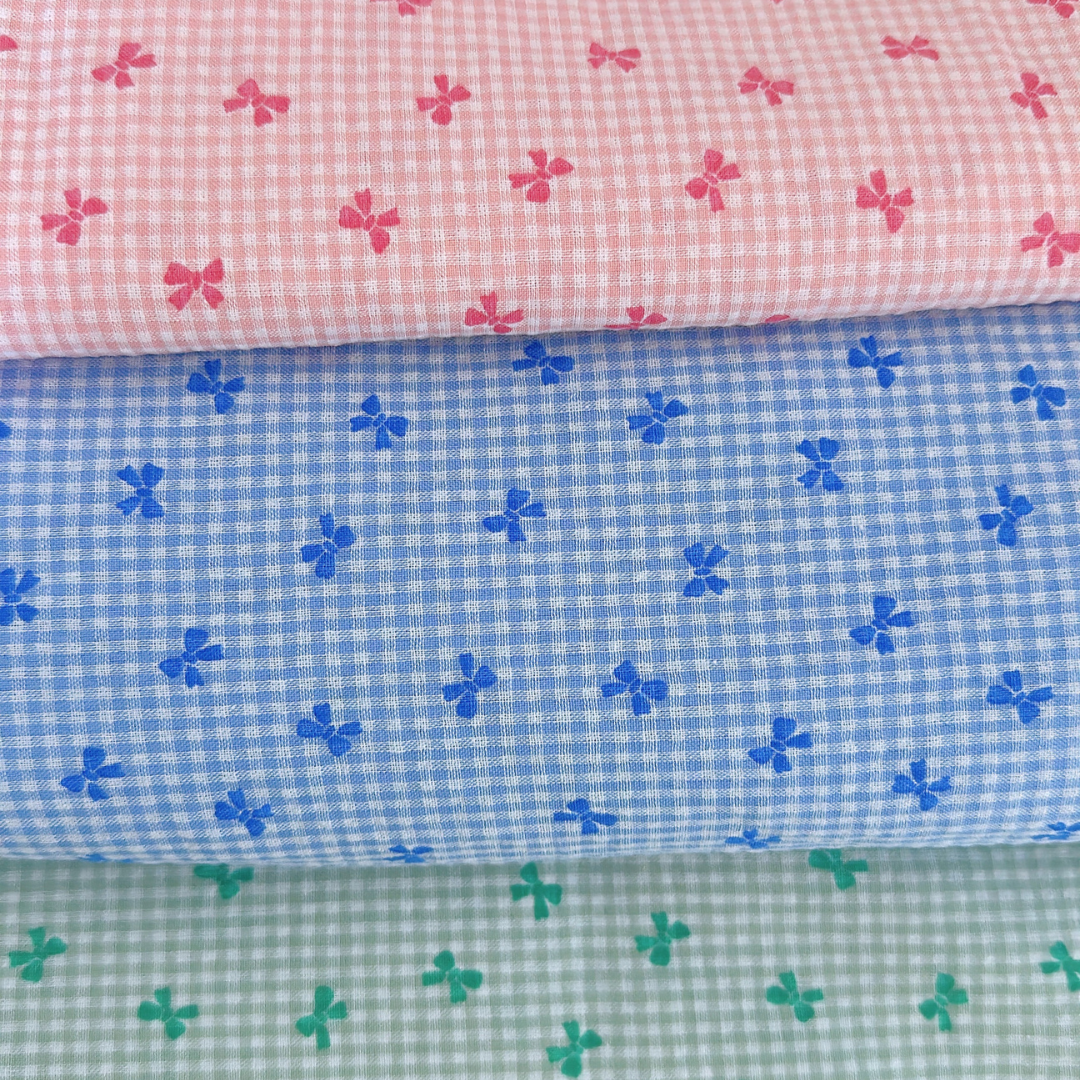 【即納】ripple mini ribbon check / コットン  / リボン / チェック ［CO022］