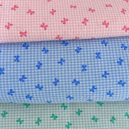 【即納】ripple mini ribbon check / コットン  / リボン / チェック ［CO022］