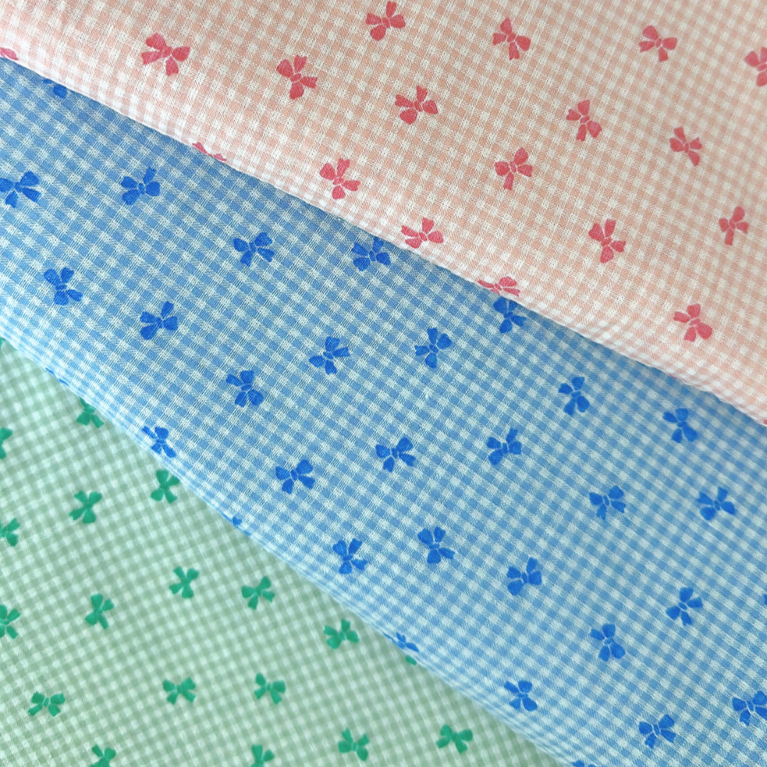 【即納】ripple mini ribbon check / コットン  / リボン / チェック ［CO022］