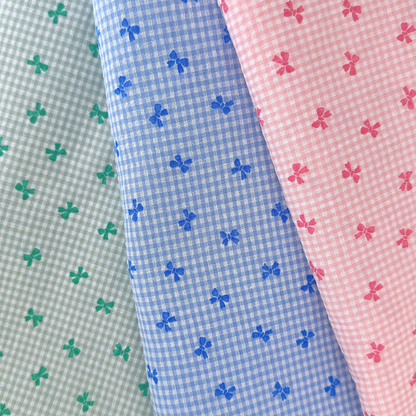 【即納】ripple mini ribbon check / コットン  / リボン / チェック ［CO022］