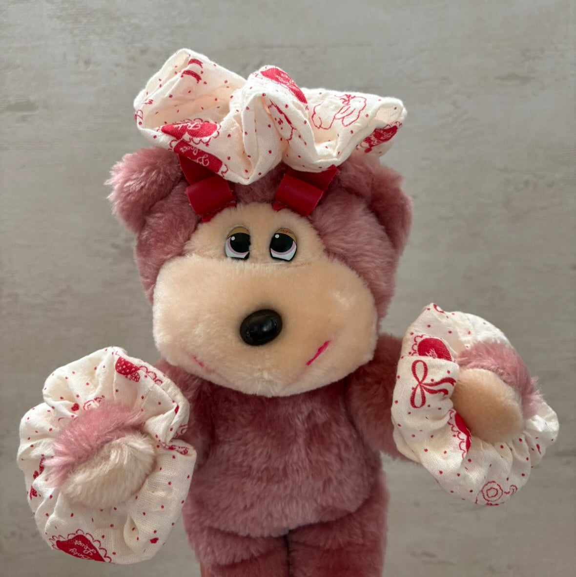 【即納】heart ribbon bear / リボン / ドット / くま / コットン［CO034］