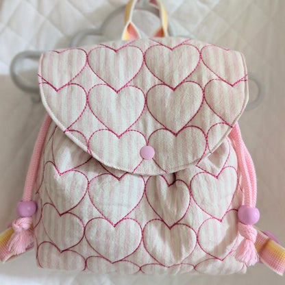 【即納】sugar stripe heart quilting / ストライプ / キルティング［QU016］