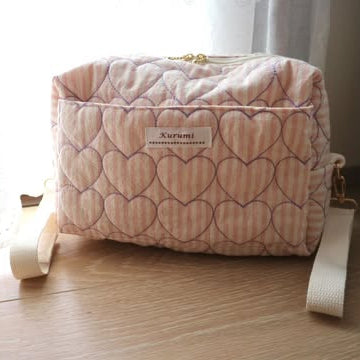 【即納】sugar stripe heart quilting / ストライプ / キルティング［QU016］