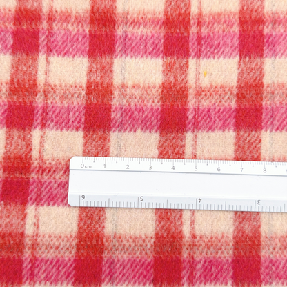 【即納】fluffy wool check / ウール / チェック / コットン / ポリエステル［CO087］