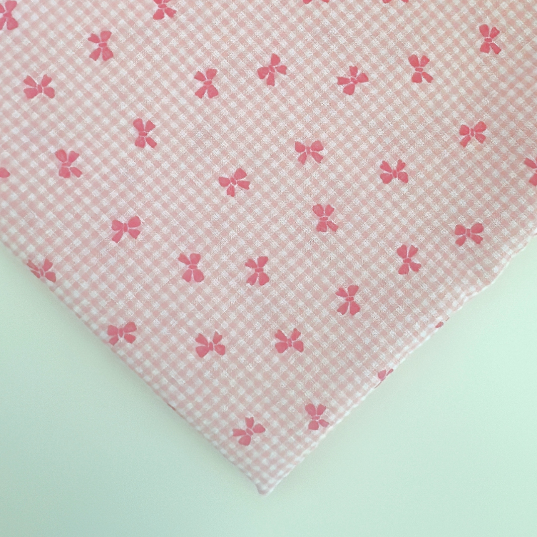 【即納】ripple mini ribbon check / コットン  / リボン / チェック ［CO022］