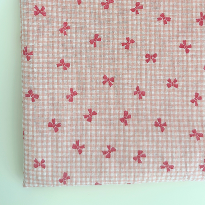 【即納】ripple mini ribbon check / コットン  / リボン / チェック ［CO022］