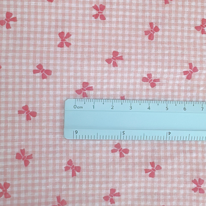 【即納】ripple mini ribbon check / コットン  / リボン / チェック ［CO022］