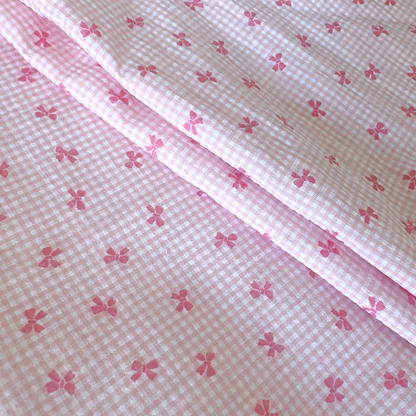 【即納】ripple mini ribbon check / コットン  / リボン / チェック ［CO022］