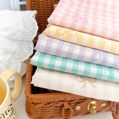 【即納】french gingham ribbon / 刺繍 / コットン / ギンガム / リボン［EM011］