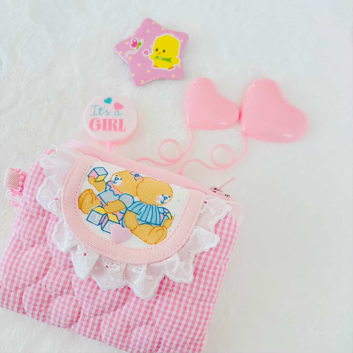 【即納】gingham seersucker heart quilting / ギンガム  / ハート / キルティング［QU019］