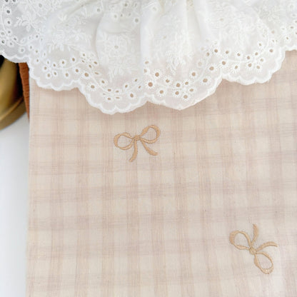 【即納】french gingham ribbon / 刺繍 / コットン / ギンガム / リボン［EM011］