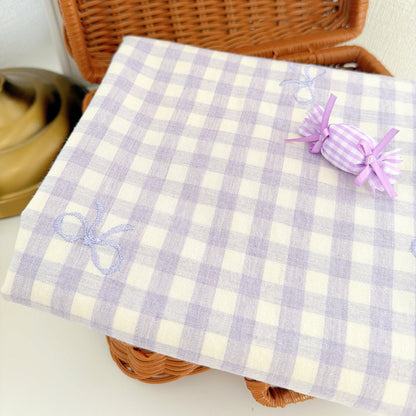 【即納】french gingham ribbon / 刺繍 / コットン / ギンガム / リボン［EM011］