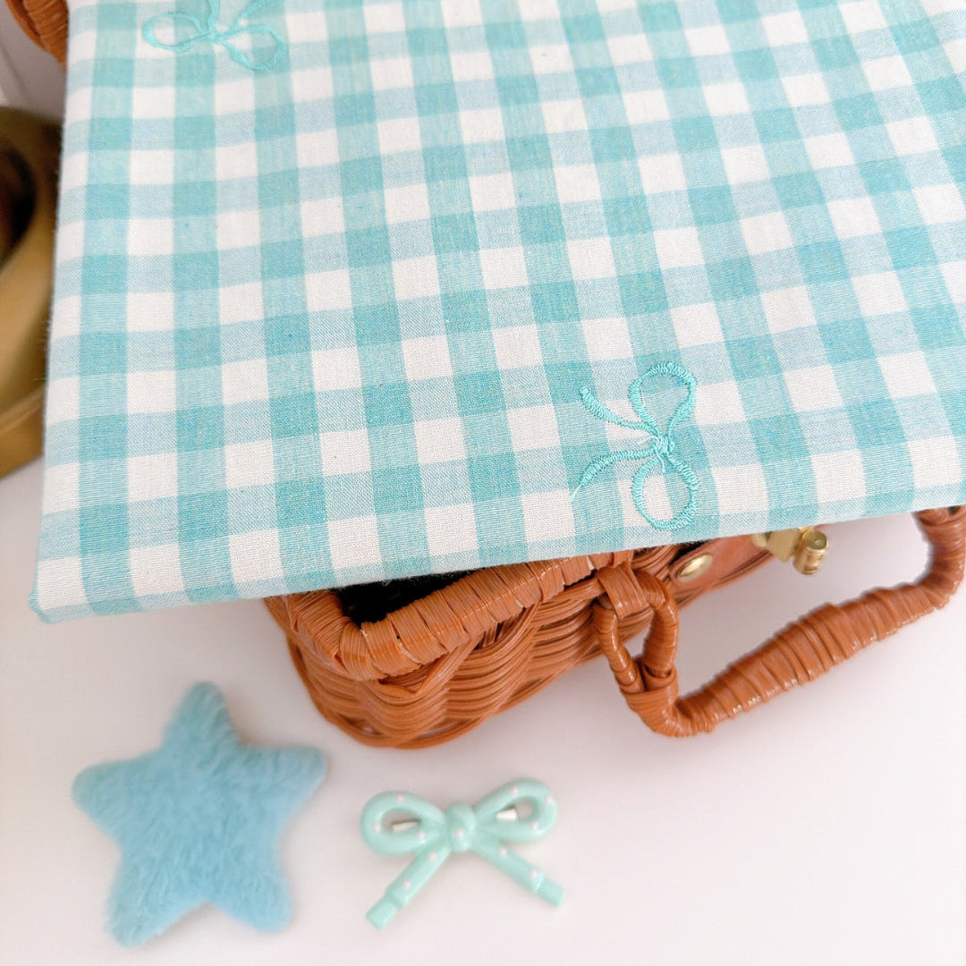 【即納】french gingham ribbon / 刺繍 / コットン / ギンガム / リボン［EM011］