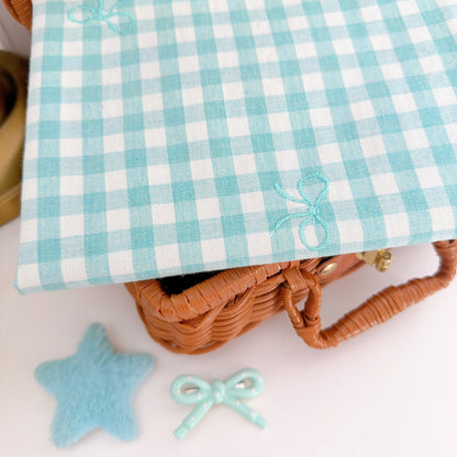 【即納】french gingham ribbon / 刺繍 / コットン / ギンガム / リボン［EM011］