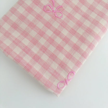 【即納】french gingham ribbon / 刺繍 / コットン / ギンガム / リボン［EM011］