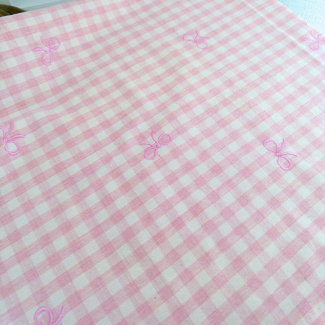 【即納】french gingham ribbon / 刺繍 / コットン / ギンガム / リボン［EM011］