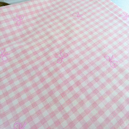 【即納】french gingham ribbon / 刺繍 / コットン / ギンガム / リボン［EM011］