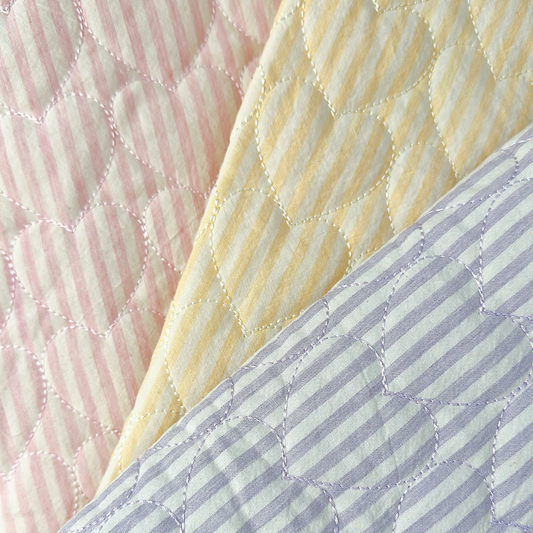 【即納】sugar stripe heart quilting  / ストライプ / キルティング［QU022］