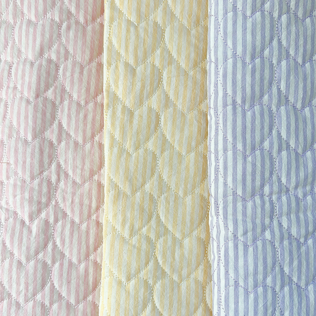 【即納】sugar stripe heart quilting  / ストライプ / キルティング［QU022］