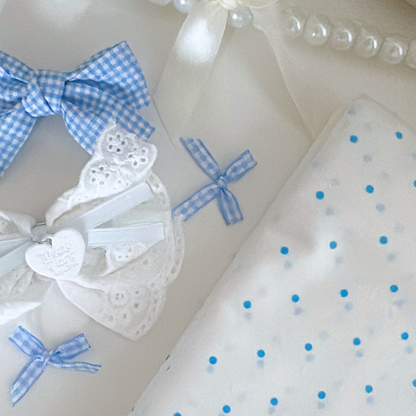 【即納】basic dot blue / コットン / ドット［CO044］