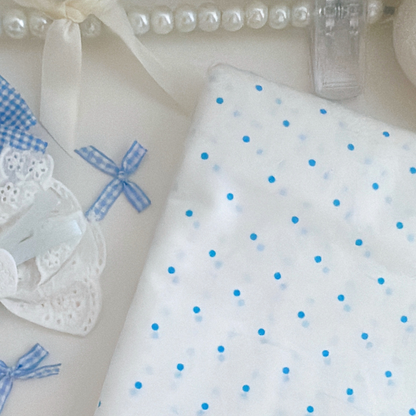 【即納】basic dot blue / コットン / ドット［CO044］