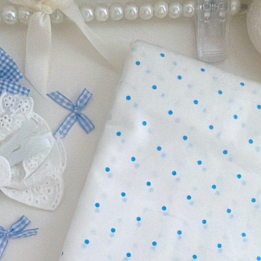 【即納】basic dot blue / コットン / ドット［CO044］