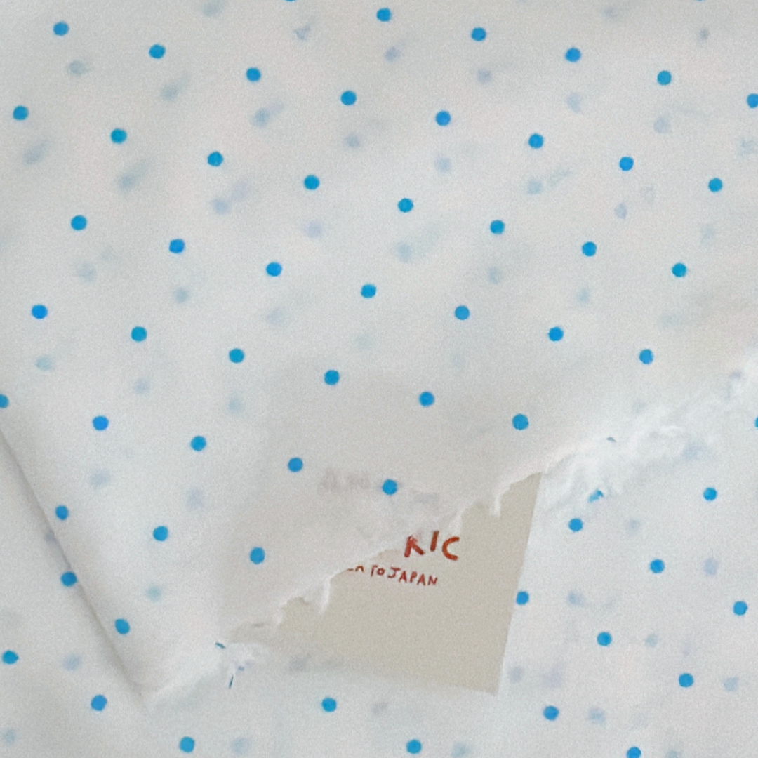 【即納】basic dot blue / コットン / ドット［CO044］