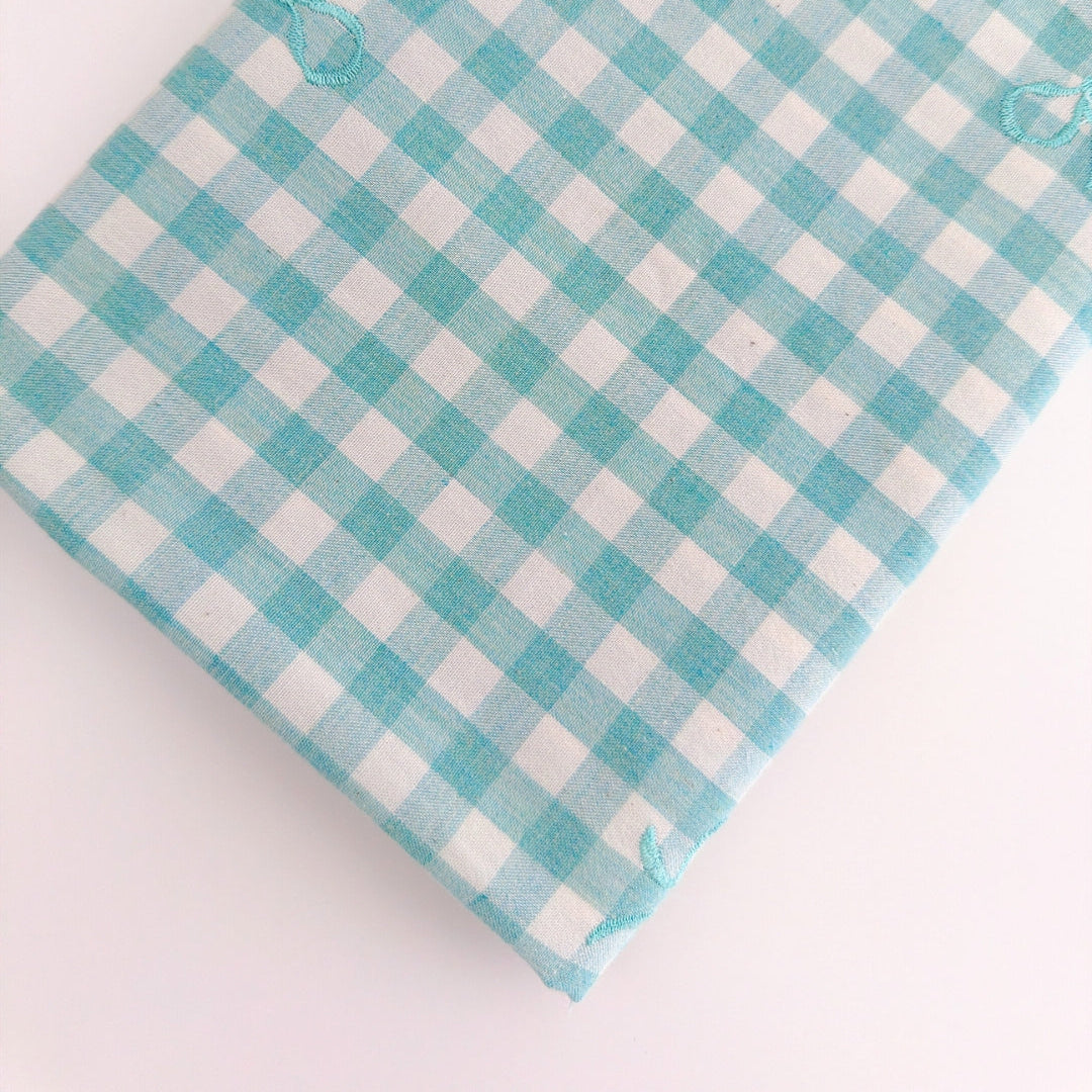 【即納】french gingham ribbon / 刺繍 / コットン / ギンガム / リボン［EM011］