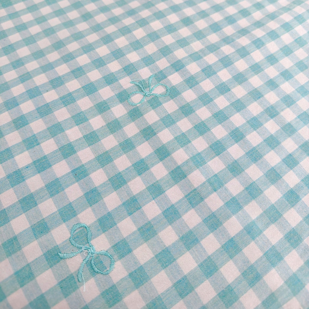 【即納】french gingham ribbon / 刺繍 / コットン / ギンガム / リボン［EM011］
