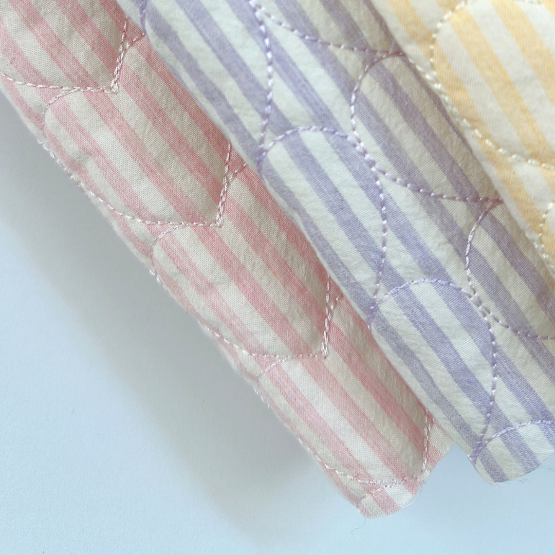 【即納】sugar stripe heart quilting  / ストライプ / キルティング［QU022］