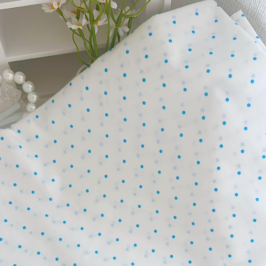 【即納】basic dot blue / コットン / ドット［CO044］