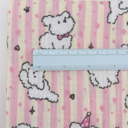 【新作SALE🐶🪽】puppy stripe garze / いぬ / ガーゼ / スライプ / コットン［CO083］