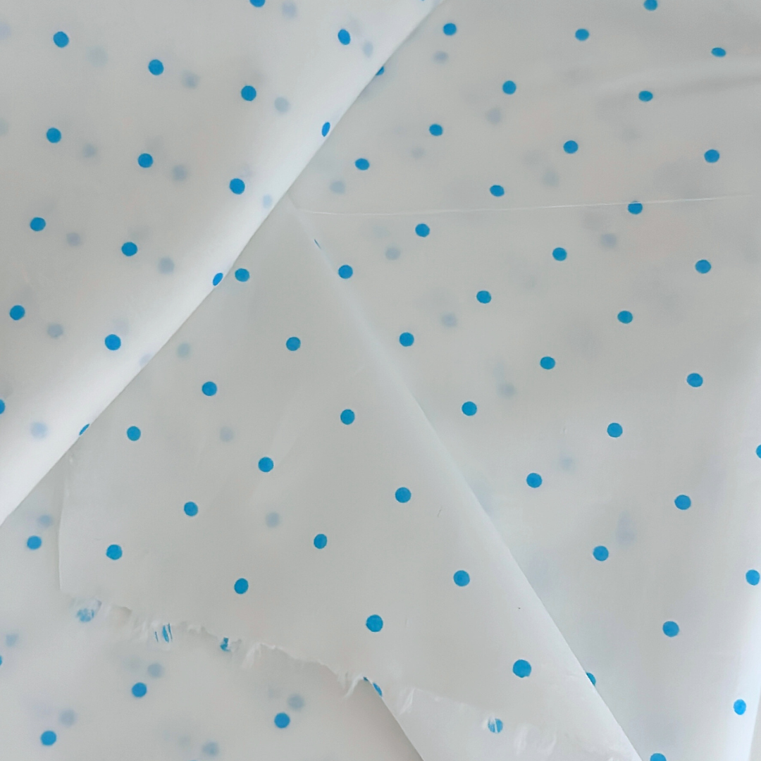 【即納】basic dot blue / コットン / ドット［CO044］