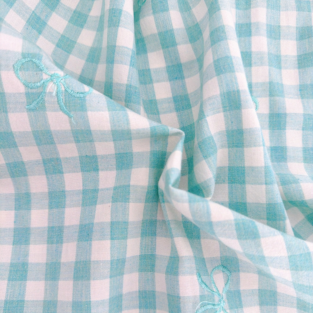 【即納】french gingham ribbon / 刺繍 / コットン / ギンガム / リボン［EM011］