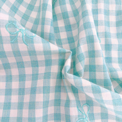 【即納】french gingham ribbon / 刺繍 / コットン / ギンガム / リボン［EM011］
