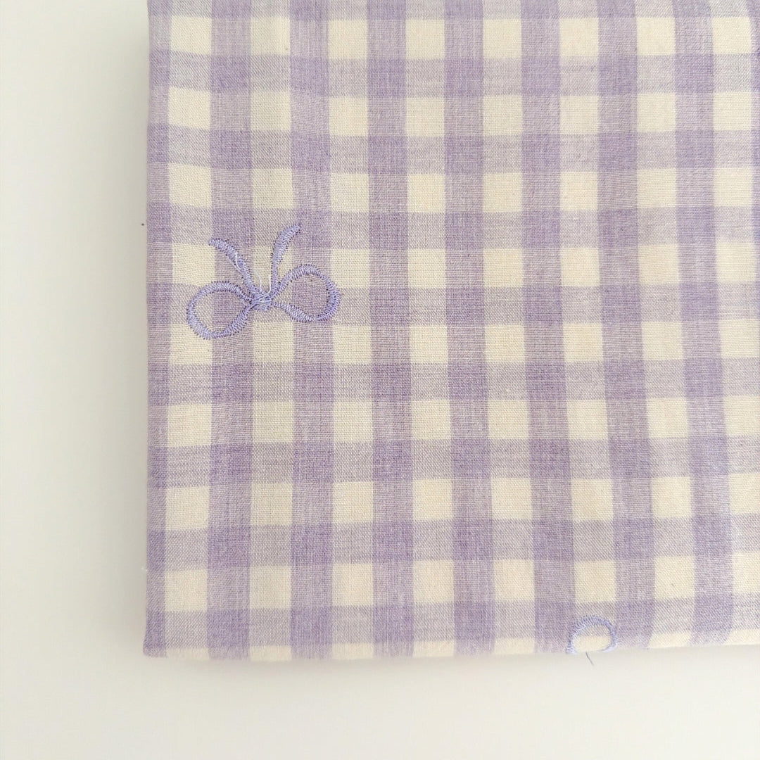 【即納】french gingham ribbon / 刺繍 / コットン / ギンガム / リボン［EM011］