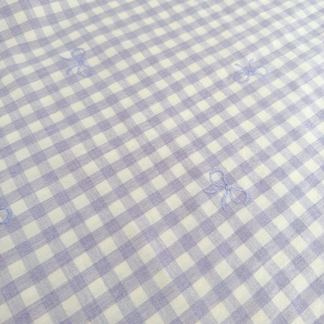 【即納】french gingham ribbon / 刺繍 / コットン / ギンガム / リボン［EM011］