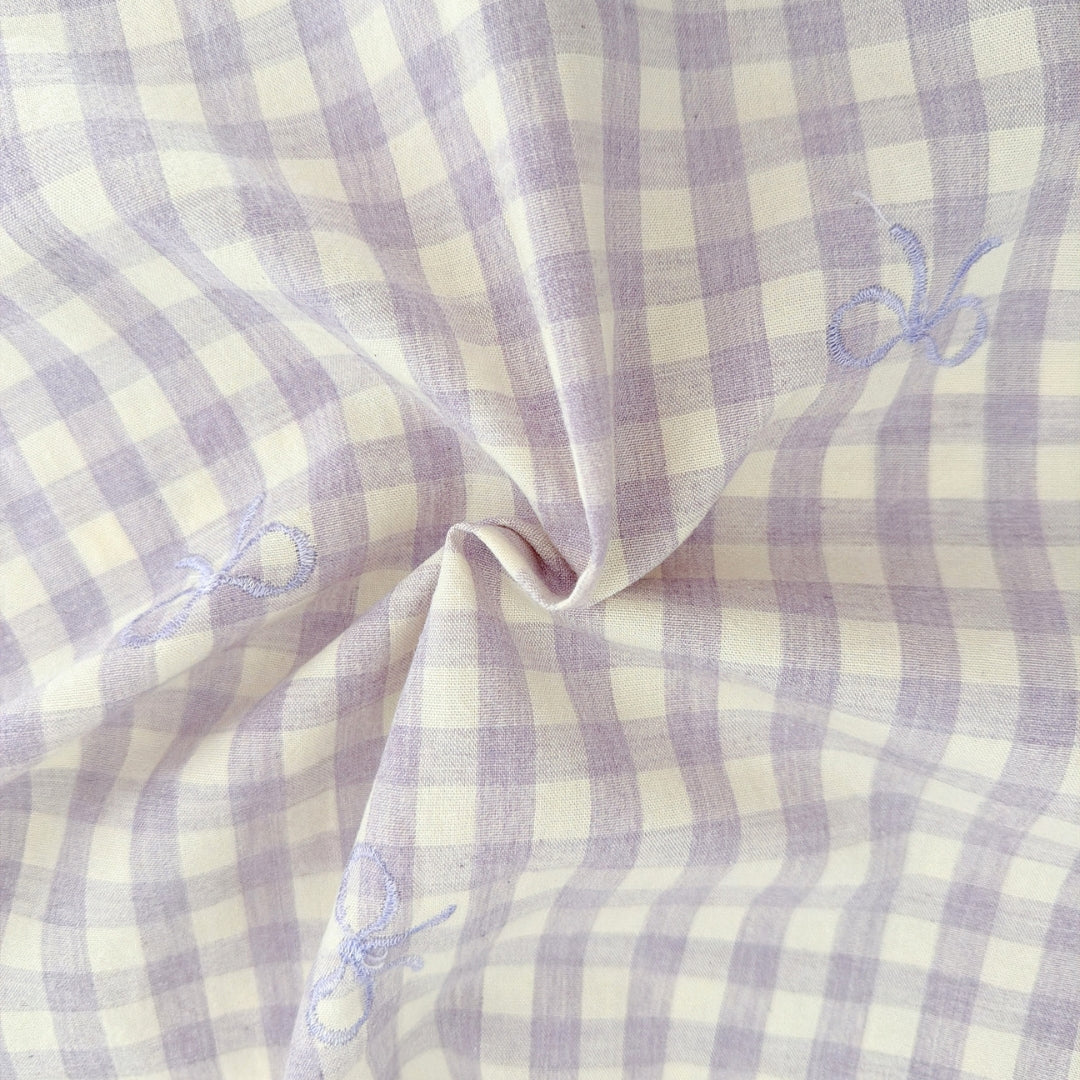 【即納】french gingham ribbon / 刺繍 / コットン / ギンガム / リボン［EM011］