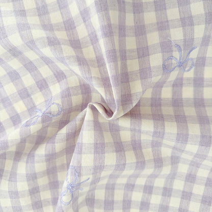 【即納】french gingham ribbon / 刺繍 / コットン / ギンガム / リボン［EM011］