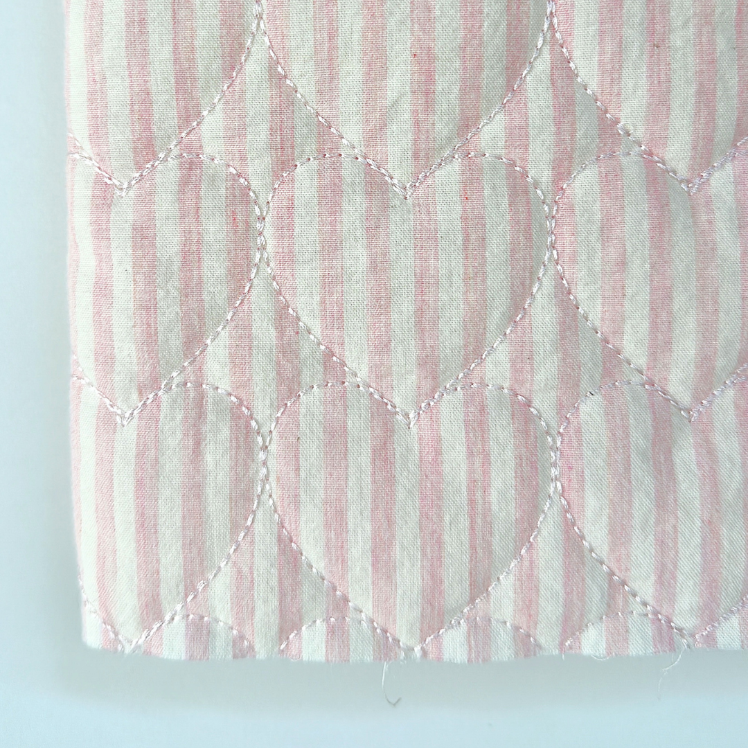 【即納】sugar stripe heart quilting  / ストライプ / キルティング［QU022］