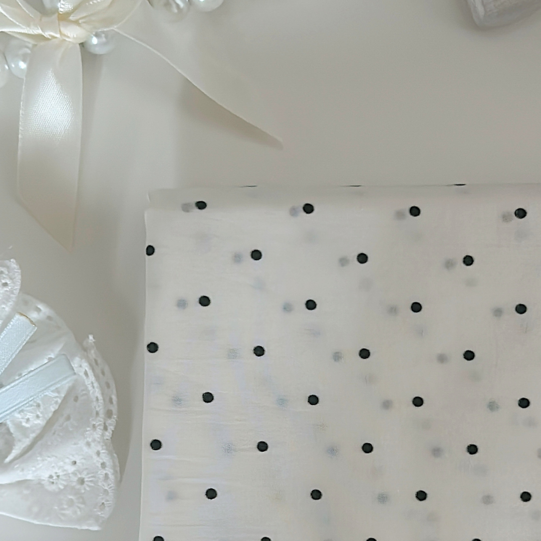 【即納】basic dot black / コットン / ドット［CO045］