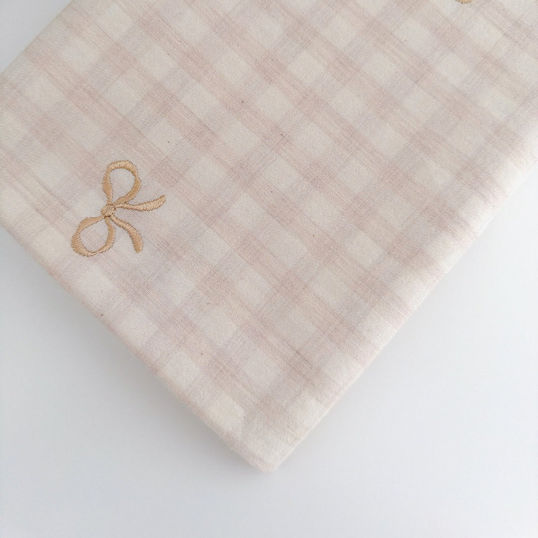 【即納】french gingham ribbon / 刺繍 / コットン / ギンガム / リボン［EM011］