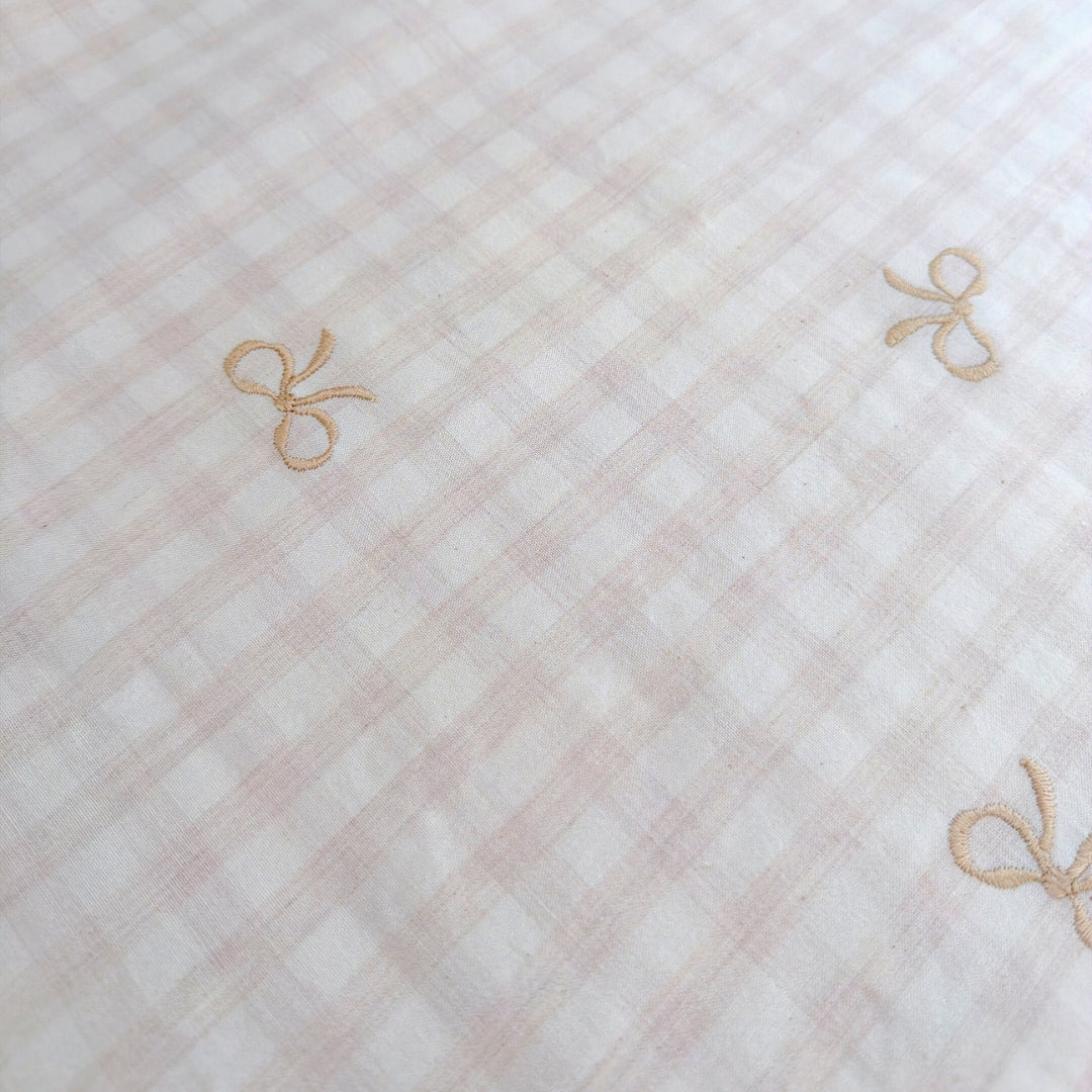 【即納】french gingham ribbon / 刺繍 / コットン / ギンガム / リボン［EM011］